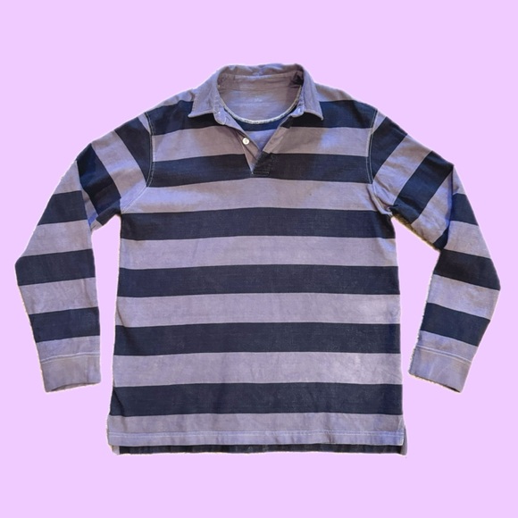 *3 for $9* Purple Striped Rugby Sweatshirt - Picture 1 of 12